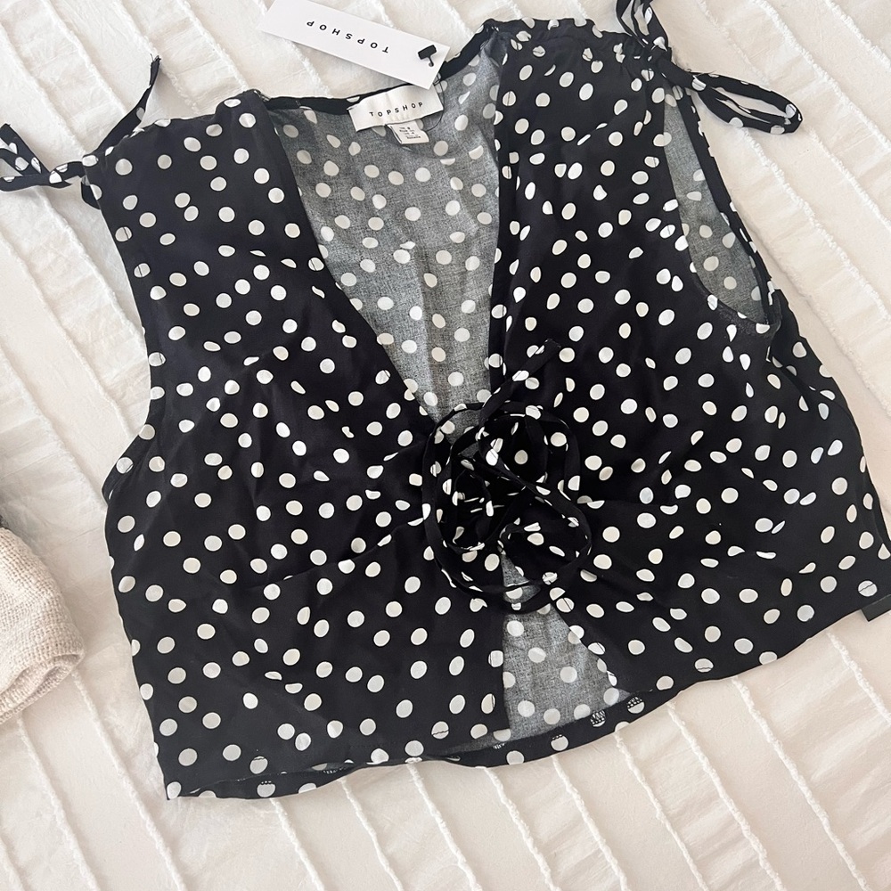 ASOS / TopShop Polka dot crop top
